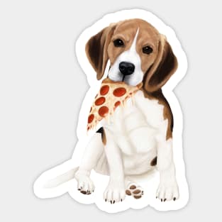 Pizza beagle Sticker